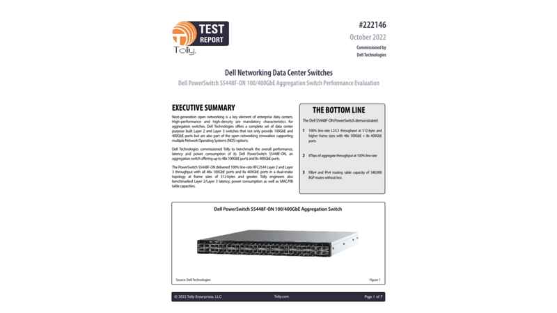 Tolly Dell Networking Data Center Switches